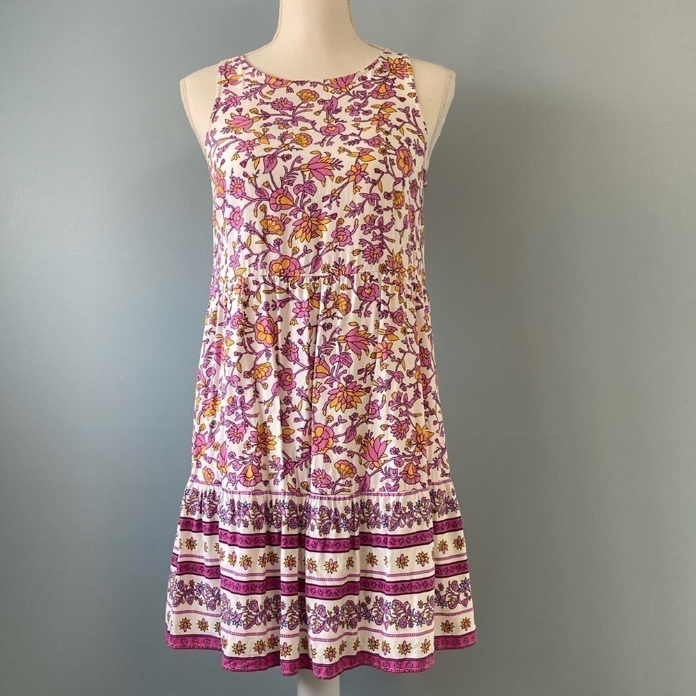 Old Navy Pullover Purple Floral Flowy trapeze dress